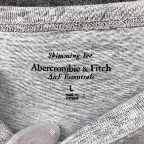 Abercrombie & Fitch Skimming Tee Womens L Short Sleeve Cropped Gray T Shirt - Picture 5 of 8